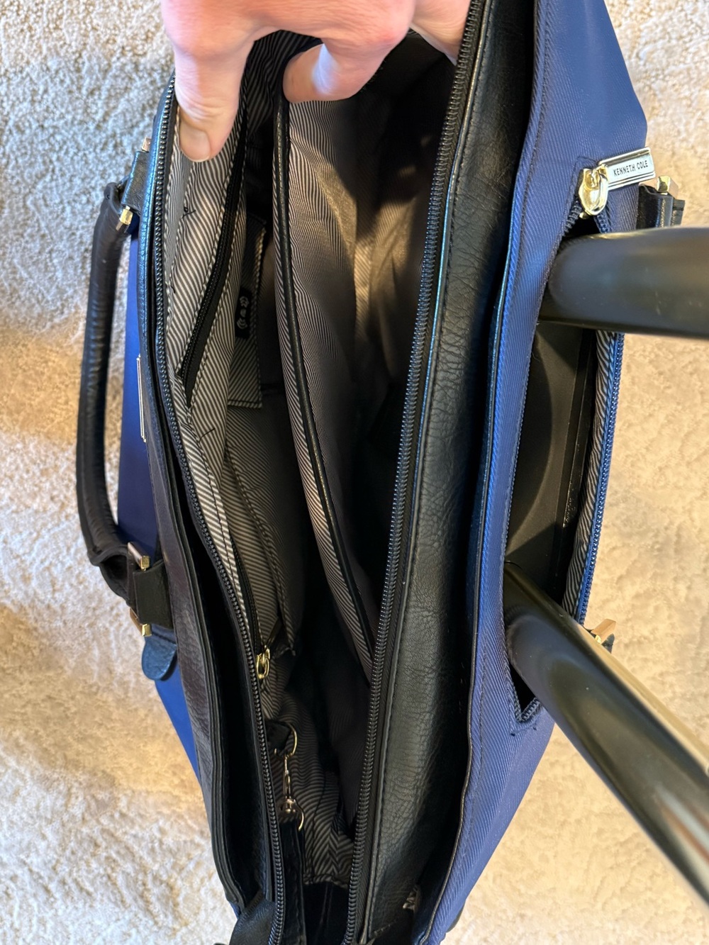 Kenneth Cole Reaction Blue and Black Wheeled Briefcase Underseat Carryon Bag - Picture 10 of 14